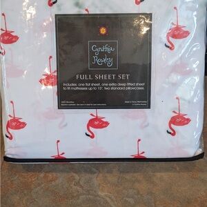 Cynthia Rowley Flamingo Sheet Set - White and Pink